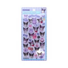 Japan Sanrio Bonbon Drop Seal 3D Sticker - Kuromi : Baku Gingham