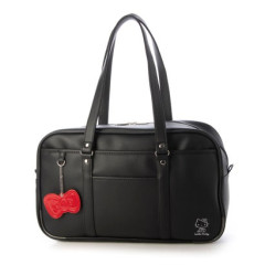 Japan Sanrio Stylish Synthetic Leather School Bag - Hello Kitty : Black