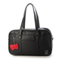 Japan Sanrio Stylish Synthetic Leather School Bag - Hello Kitty : Black - 1