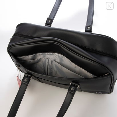 Japan Sanrio Stylish Synthetic Leather School Bag - Hello Kitty : Black - 5