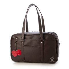 Japan Sanrio Stylish Synthetic Leather School Bag - Hello Kitty : Brown