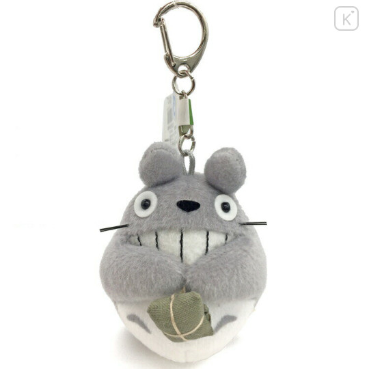 Japan Ghibli Fluffy Plush Keychain - My Neighbor Totoro : Grey Laughing - 1