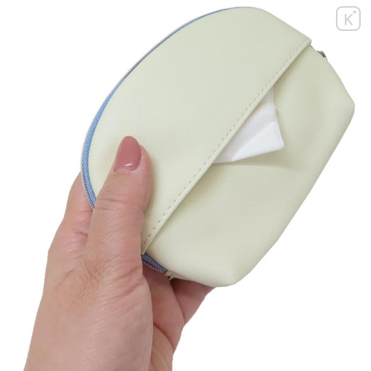 Japan Miffy Pouch & Tissue Case - Miffy : Mesh Flower Blue Dress White - 2