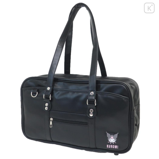 Japan Sanrio Synthetic Leather School Bag - Kuromi : Black - 1