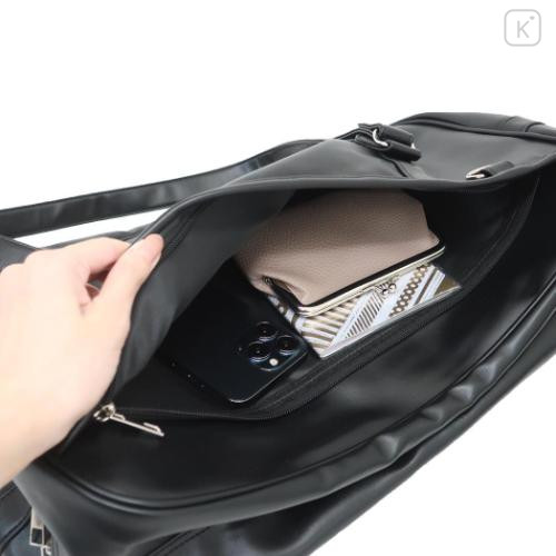 Japan Sanrio Synthetic Leather School Bag - Kuromi : Black - 4