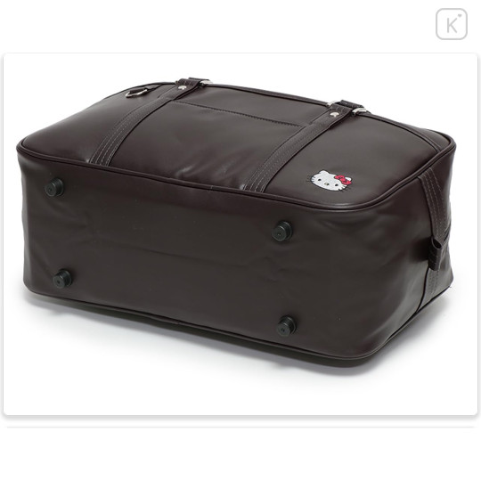 Japan Sanrio Synthetic Leather School Bag - Hello Kitty : Black with Face - 4