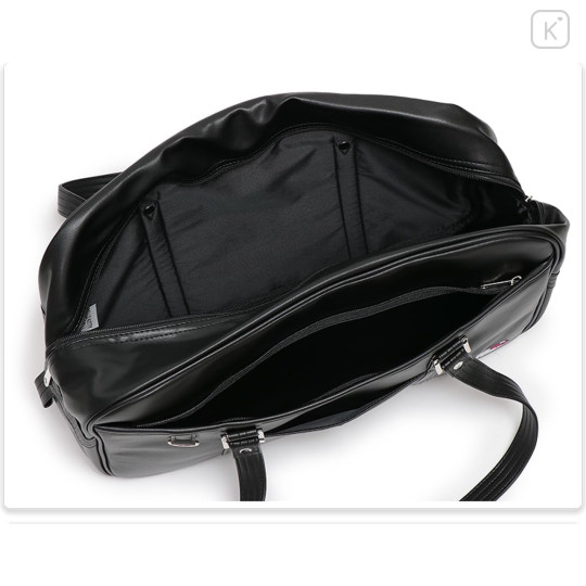 Japan Sanrio Synthetic Leather School Bag - Hello Kitty : Black with Face - 5