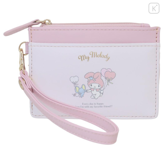 Japan Sanrio Pass Case Card Holder & Coin Case - My Melody : Everyday Is Happy With My Favorite Friend - 1
