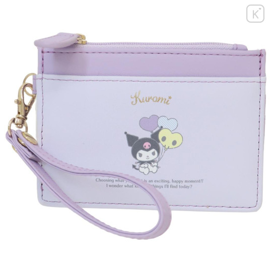 Japan Sanrio Pass Case Card Holder & Coin Case - Kuromi : Choosing Happy Moment - 1