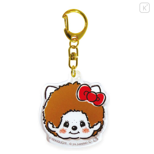 Japan Monchhichi × Sanrio Acrylic Keychain - Hello Kitty : Face - 1