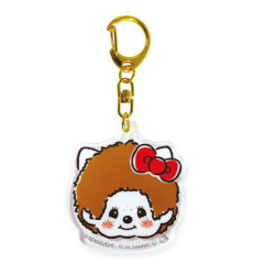 Japan Monchhichi × Sanrio Acrylic Keychain - Hello Kitty : Face