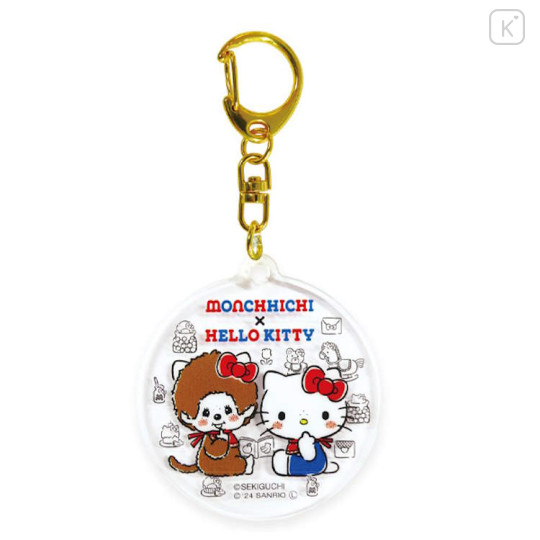 Japan Monchhichi × Sanrio Acrylic Keychain - Hello Kitty : Collection - 1