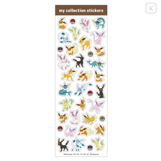 Japan Pokemon My Collection Stickers - Eevee Evolution - 1