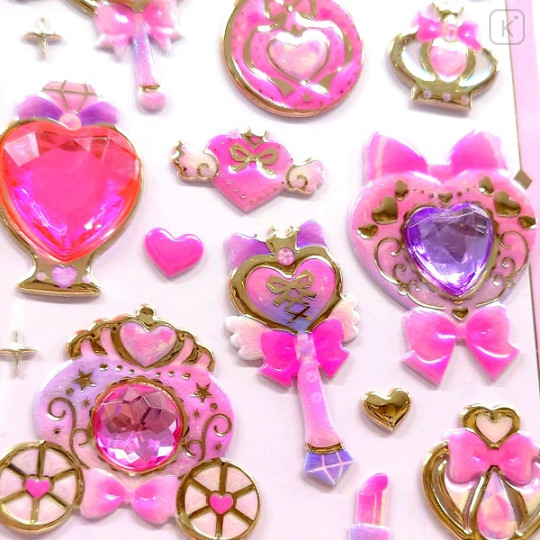Japan 3D Gold Foil Jewel Sticker - Princess Pink Suclune Seal - 2