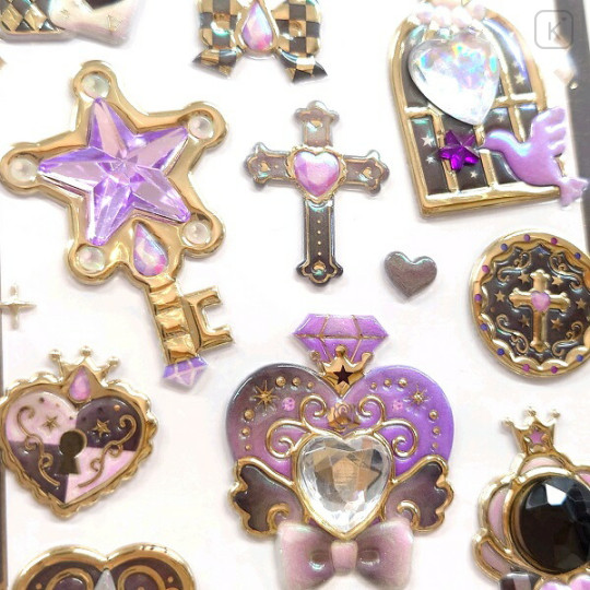 Japan 3D Gold Foil Jewel Sticker - Gothic Black Suclune Seal - 2