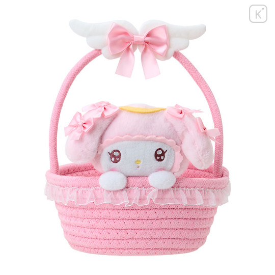 Japan Sanrio Rope Basket with Mascot - My Melody : Angel and Little Devil - 1