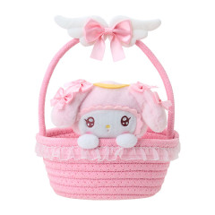Japan Sanrio Rope Basket with Mascot - My Melody : Angel and Little Devil