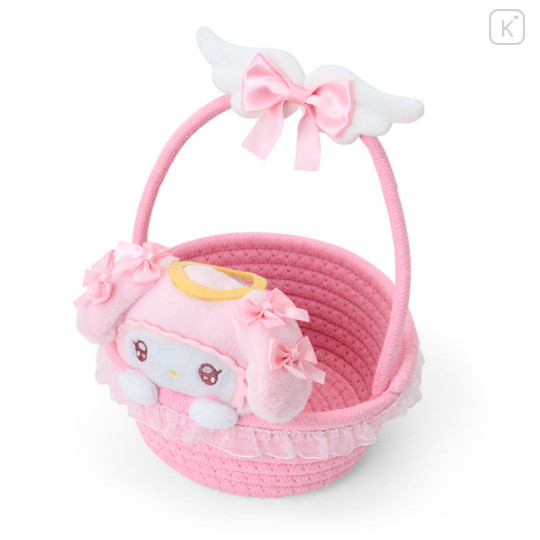 Japan Sanrio Rope Basket with Mascot - My Melody : Angel and Little Devil - 3