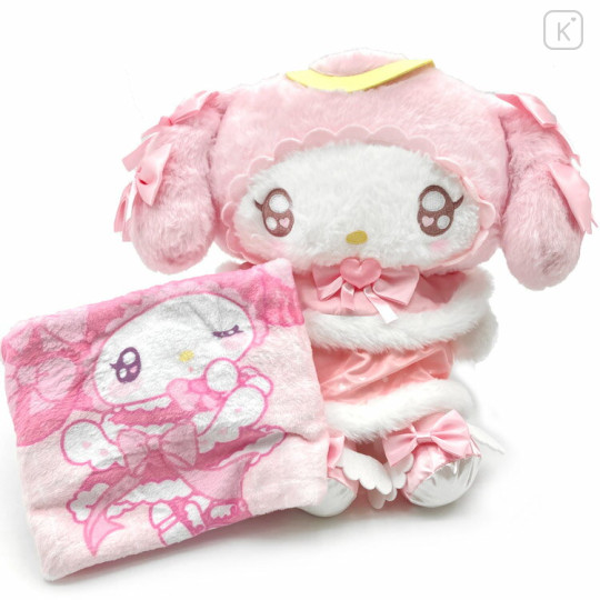 Japan Sanrio Blanket with Plush - My Melody : Angel and Little Devil - 1