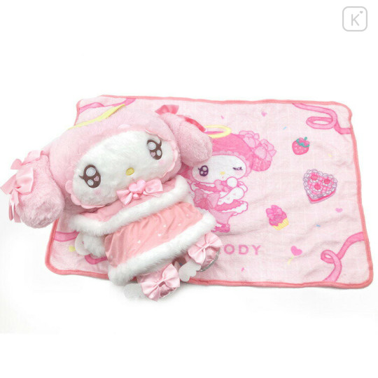 Japan Sanrio Blanket with Plush - My Melody : Angel and Little Devil - 2