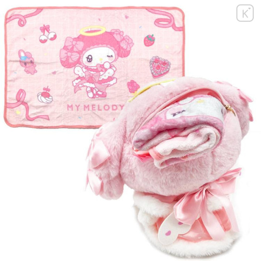 Japan Sanrio Blanket with Plush - My Melody : Angel and Little Devil - 5