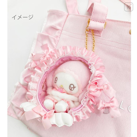 Japan Sanrio Multi Pouch With Bag Charm - My Melody : Angel and Little Devil - 4