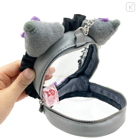 Japan Sanrio Multi Pouch With Bag Charm - Kuromi : Angel and Little Devil - 2
