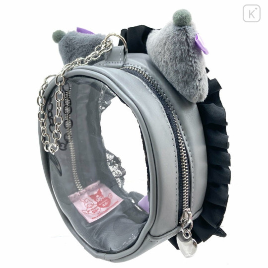 Japan Sanrio Multi Pouch With Bag Charm - Kuromi : Angel and Little Devil - 3
