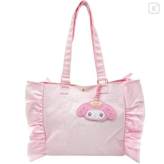 Japan Sanrio Frill Tote Bag - My Melody : Angel and Little Devil Clear Window - 1