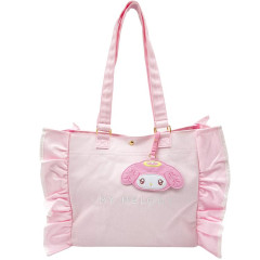 Japan Sanrio Frill Tote Bag - My Melody : Angel and Little Devil Clear Window