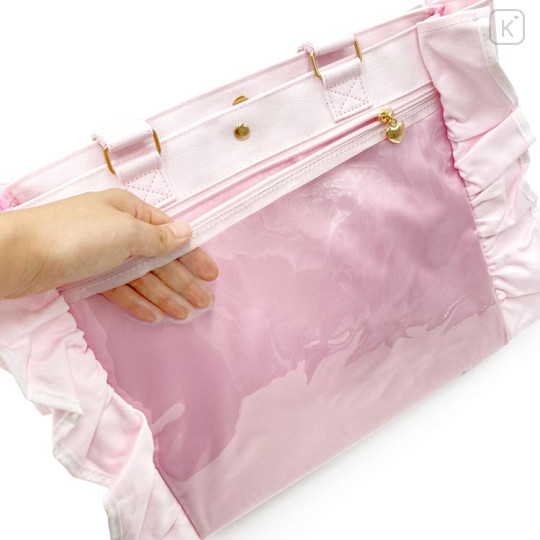 Japan Sanrio Frill Tote Bag - My Melody : Angel and Little Devil Clear Window - 3