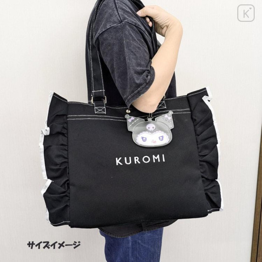 Japan Sanrio Frill Tote Bag - Kuromi : Angel and Little Devil Clear Window - 5