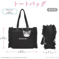Japan Sanrio Frill Tote Bag - Kuromi : Angel and Little Devil Clear Window - 6
