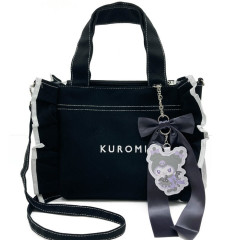 Japan Sanrio 2 Way Mini Tote Bag - Kuromi : Angel and Little Devil
