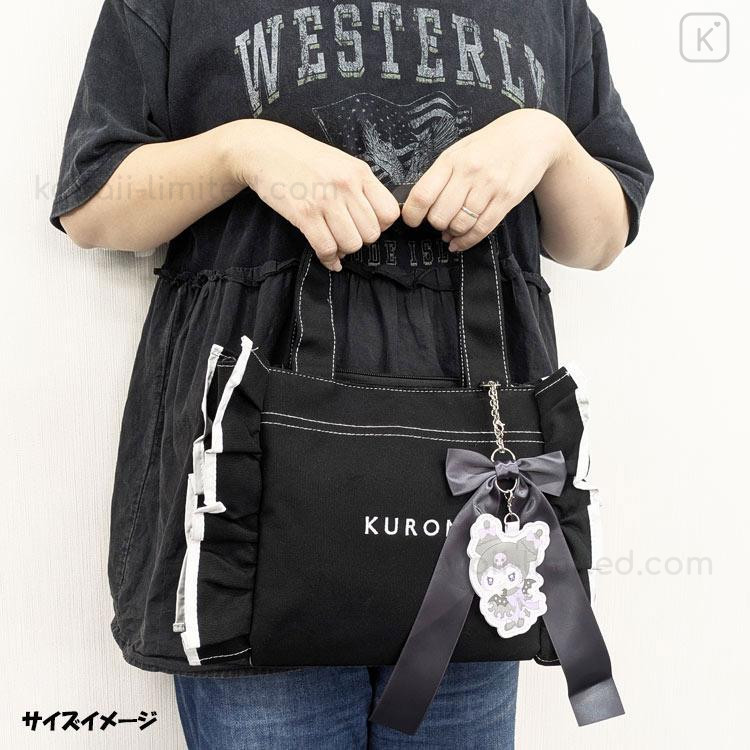 Japan Sanrio 2 Way Mini Tote Bag - Kuromi : Angel and Little