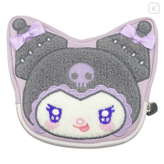 Japan Sanrio Face-shaped Pouch - Kuromi : Angel and Little Devil - 1