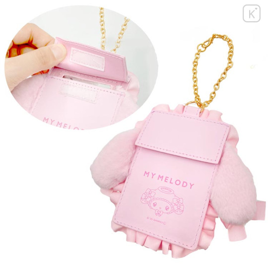 Japan Sanrio Original Photo Holder Card Case Keychain - My Melody : Angel and Little Devil - 2