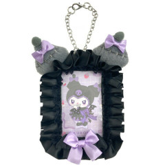 Japan Sanrio Original Photo Holder Card Case Keychain - Kuromi : Angel and Little Devil
