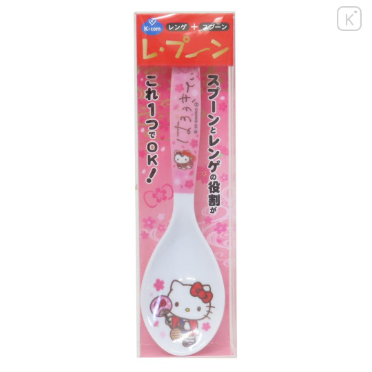 Japan Sanrio Melamine Spoon - Hello Kitty : Japanese Style Pink - 3