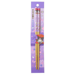 Japan Sanrio Bamboo Chopsticks 21cm - Kuromi : Japanese Style