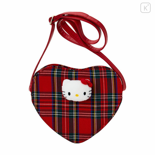 Japan Sanrio Heart Pochette - Hello Kitty : Tartan - 1