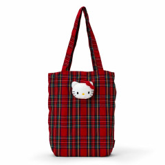 Japan Sanrio Mascot Tote Bag - Hello Kitty : Tartan
