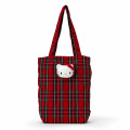 Japan Sanrio Mascot Tote Bag - Hello Kitty : Tartan - 1
