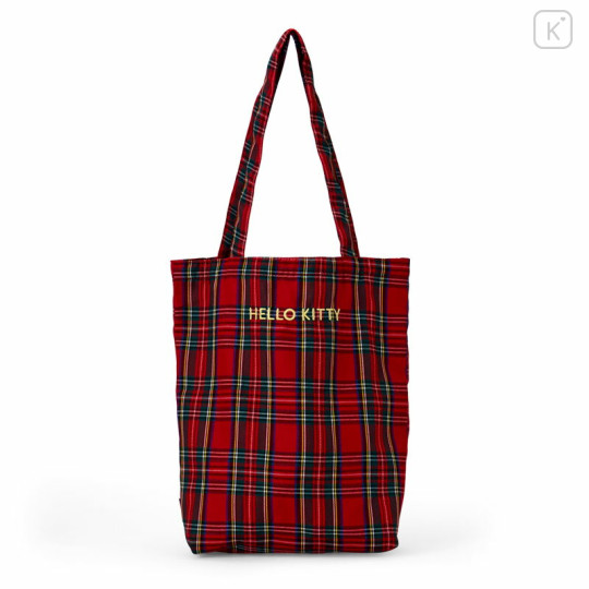 Japan Sanrio Mascot Tote Bag - Hello Kitty : Tartan - 2
