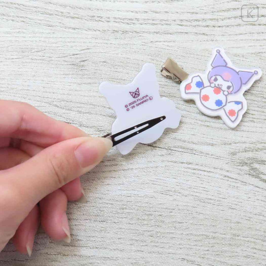 Japan Sanrio × Peko Chan Acrylic Hair Clip - Kuromi : Candy - 2