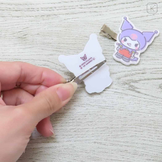 Japan Sanrio × Peko Chan Acrylic Hair Clip - Kuromi : Yummy - 2