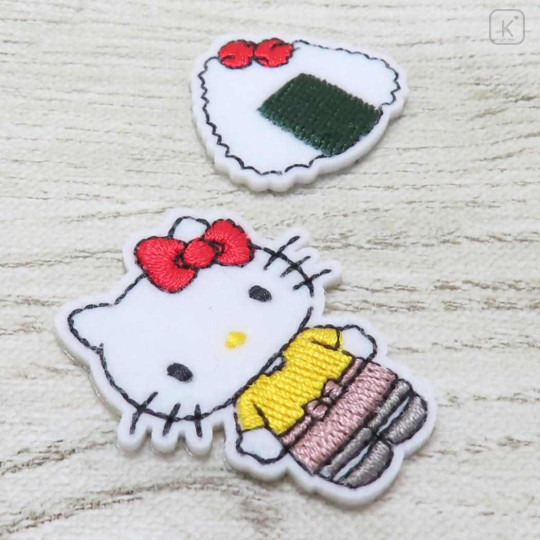 Japan Sanrio Patch Fluffy Embroidery Sticker For Cloth Surface - Hello Kitty : Shop Owner Onigiri Rice Ball - 2