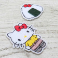 Japan Sanrio Patch Fluffy Embroidery Sticker For Cloth Surface - Hello Kitty : Shop Owner Onigiri Rice Ball - 2