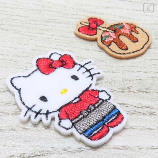 Japan Sanrio Patch Fluffy Embroidery Sticker For Cloth Surface - Hello Kitty : Shop Owner Takoyaki - 2