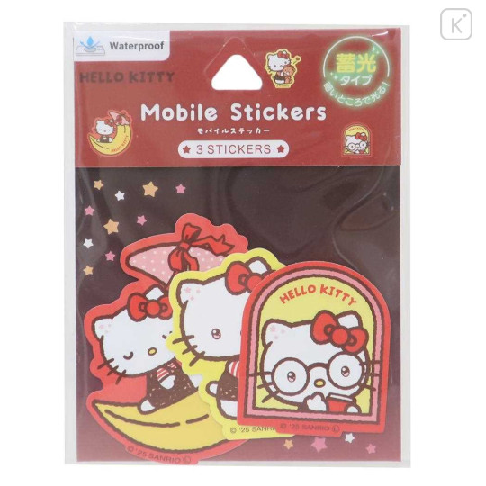 Japan Sanrio Luminous Moblie Sticker Set - Hello Kitty & Tiny Chum : Glow in the Dark - 1
